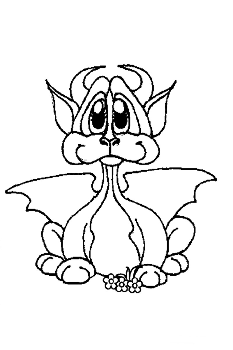 Baby Dragon Coloring Pages Easy