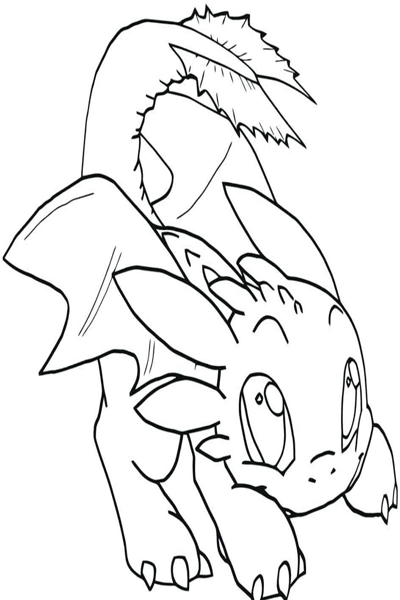 Baby Dragon Coloring Pages Free