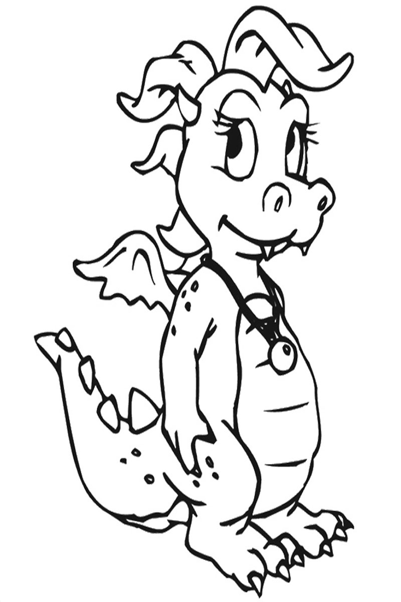 Baby Dragon Coloring Pages for Kids