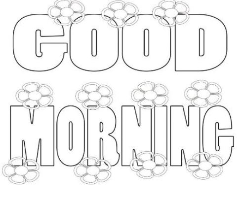 Color Coloring Pages Good Morning Images