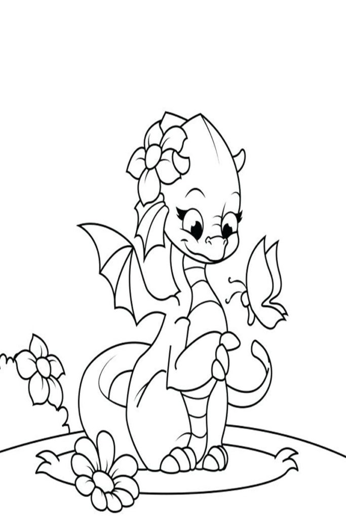 Cute Baby Dragon Coloring Pages