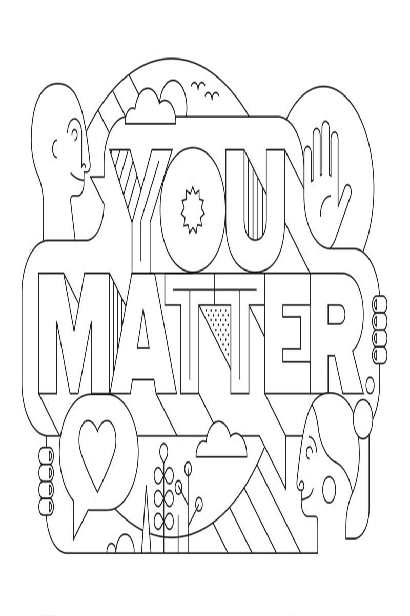 Easy Positive Attitude Coloring Pages