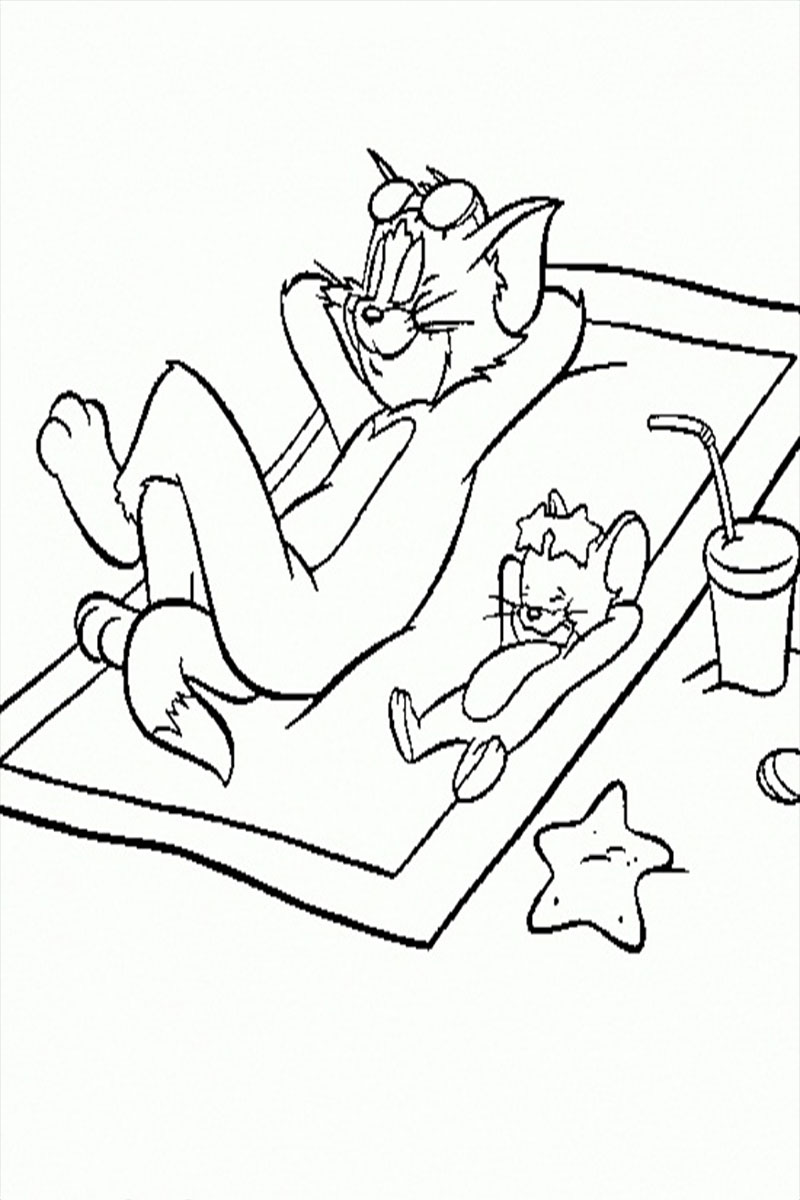 Easy Tom and Jerry Cartoon Coloring Pages