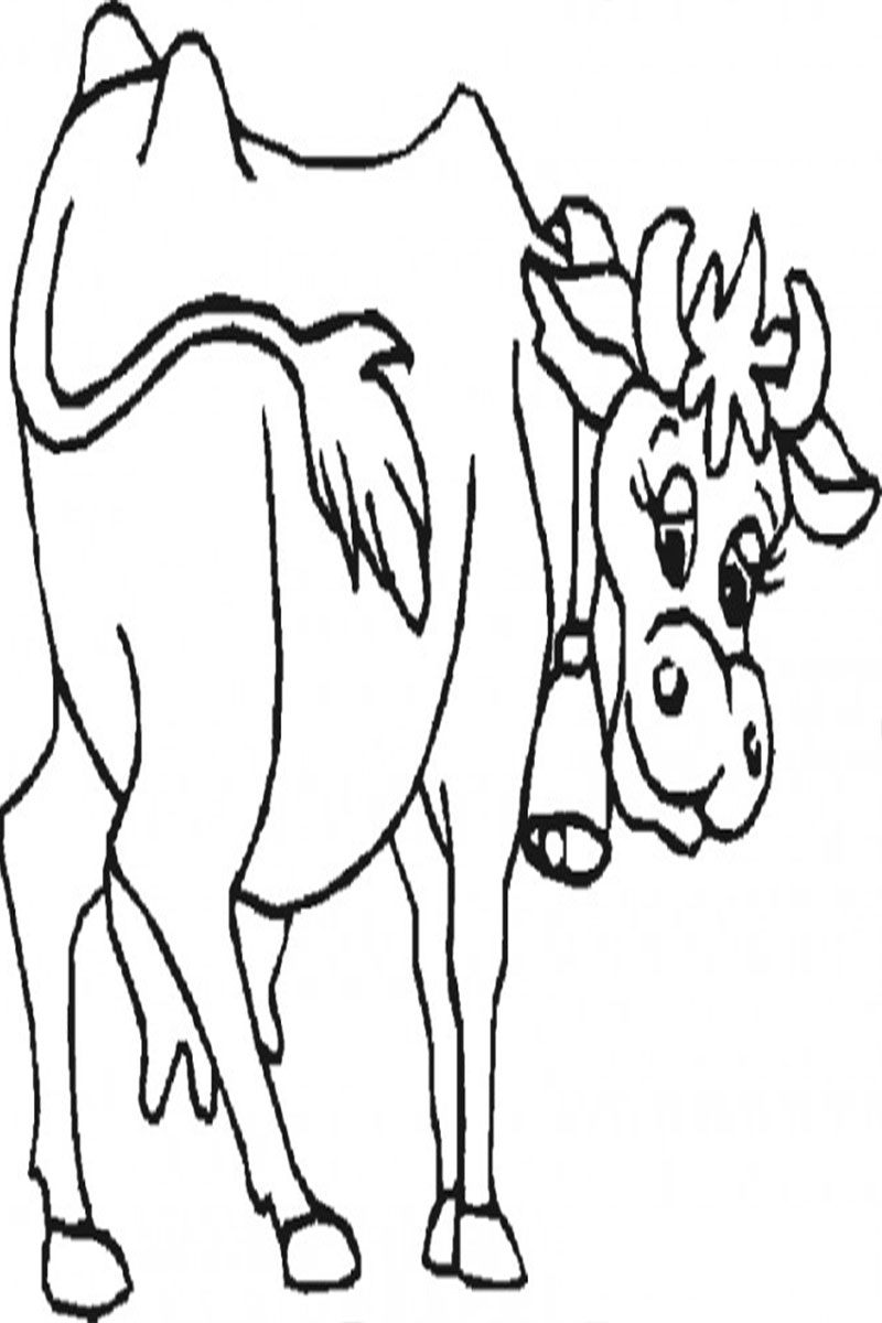 Free Cartoon Animals cow Coloring Pages