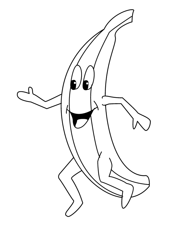 Funny Banana Coloring Pages
