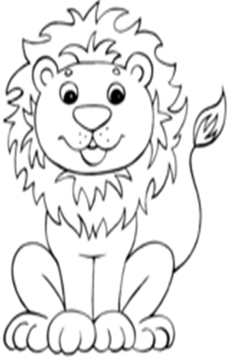 Funny Lion Animal Coloring Pages To Print