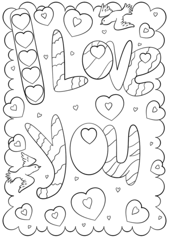 I Love You Quotes Coloring Pages