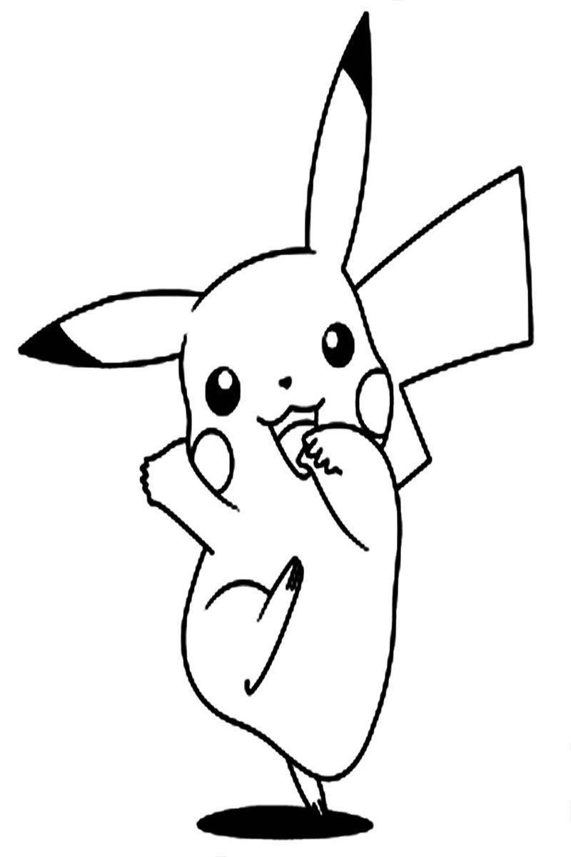 Pikachu Cartoon Animals Coloring Pages