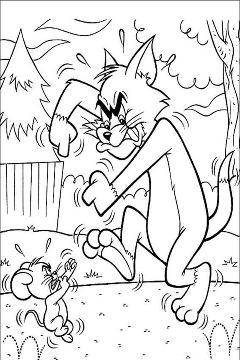 Printable Coloring Pages of Tom and Jerry
