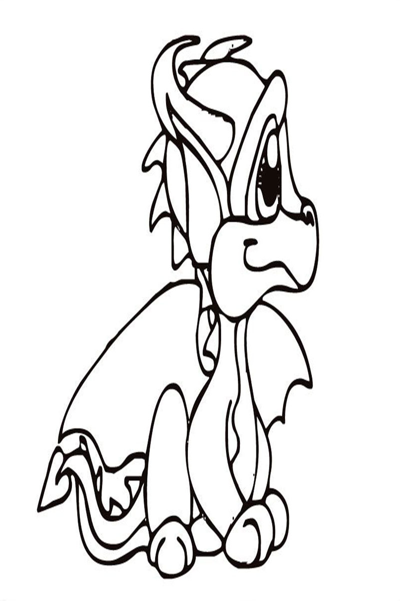 Printable Cute Baby Dragon Coloring Pages | Free Coloring Pages