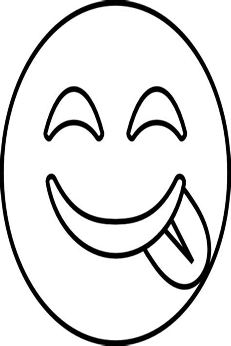 Silly Face Emoji Coloring Pages
