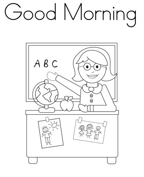 Simple Good Morning Coloring Pages