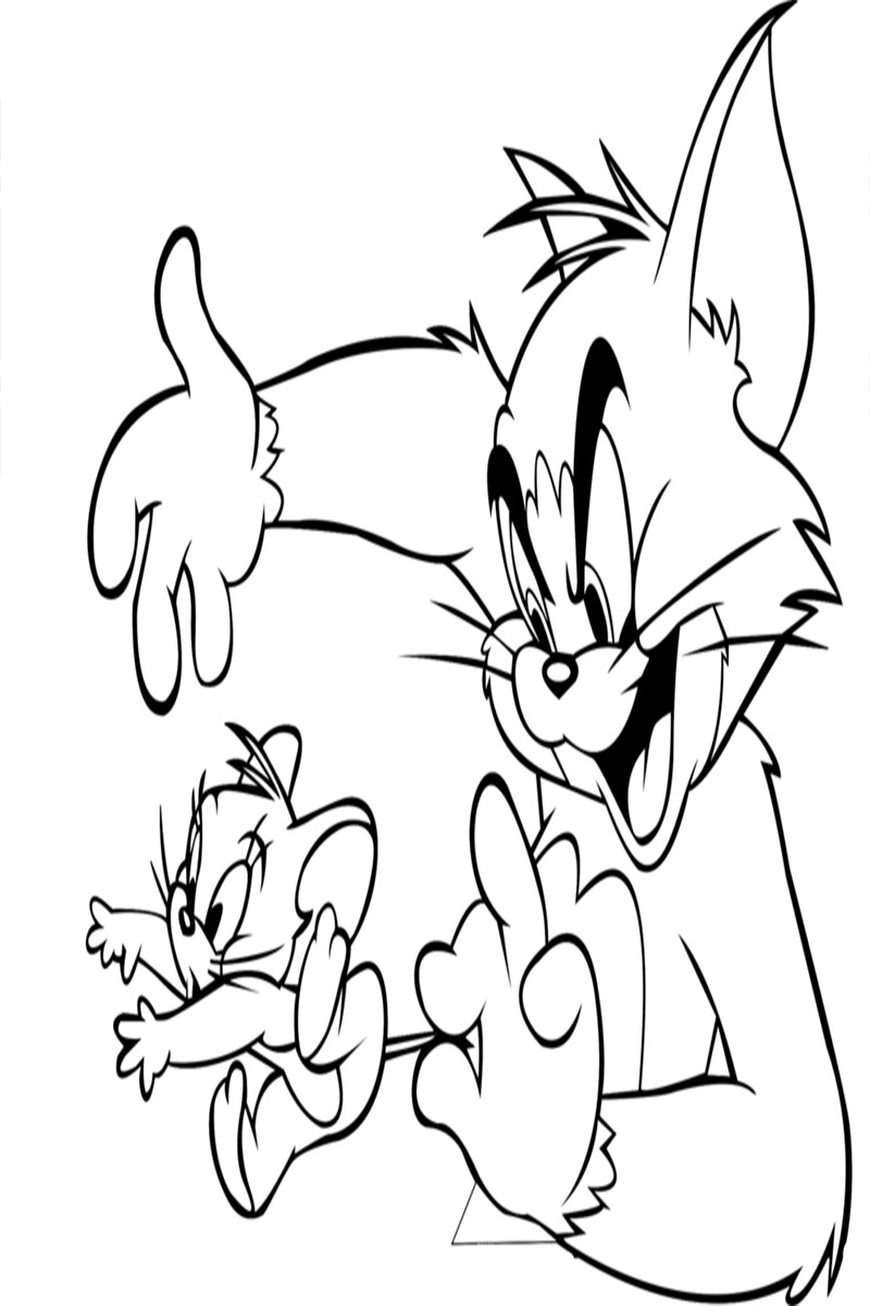 Tom and Jerry Cartoon Coloring Pages For Kids