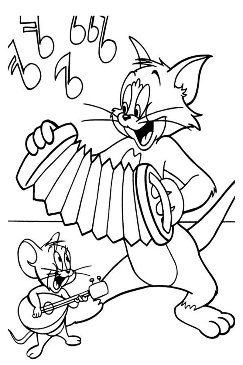 Tom and Jerry Cartoon Coloring Pages