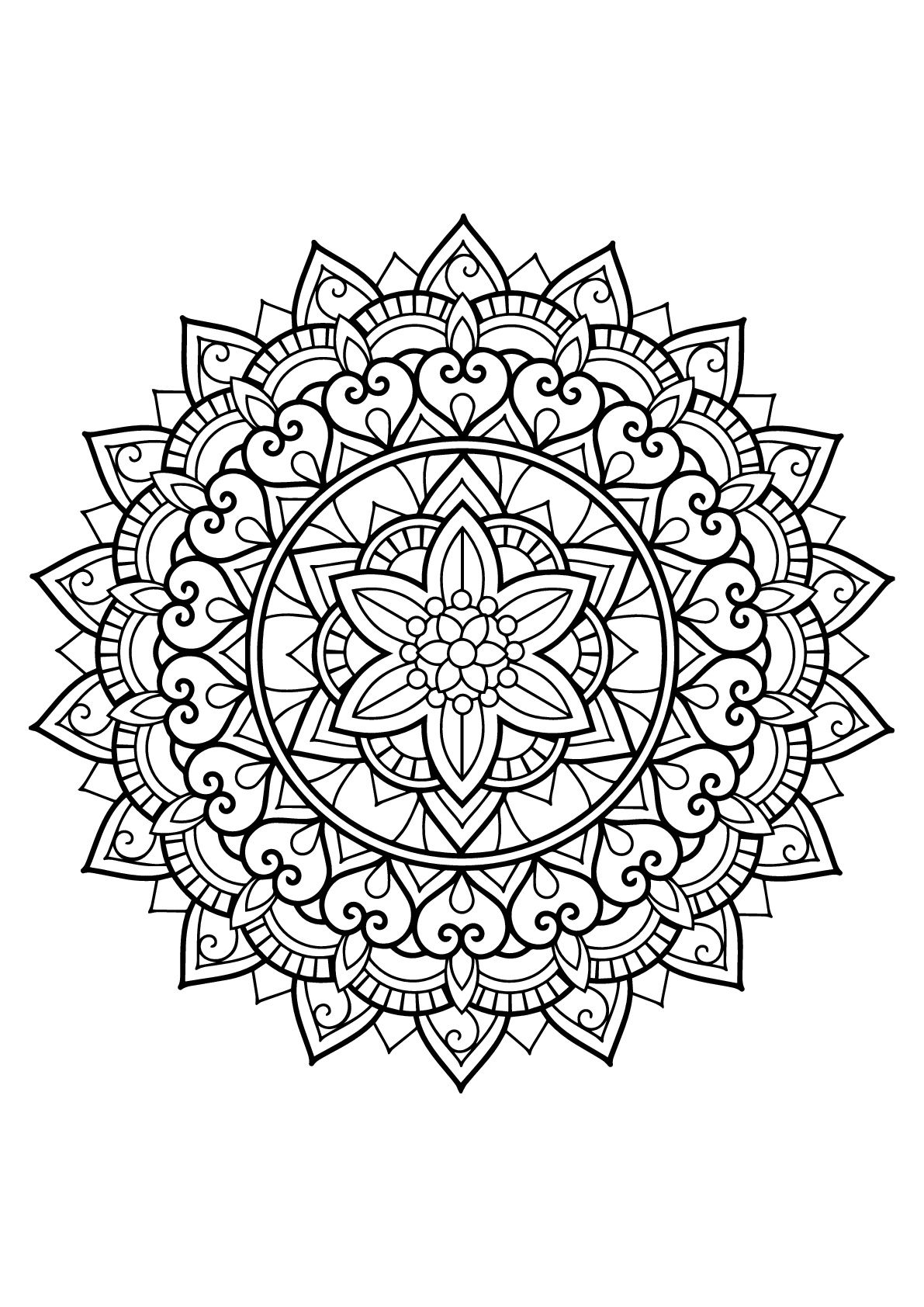 Flower Mandala Coloring Pages Printable Free