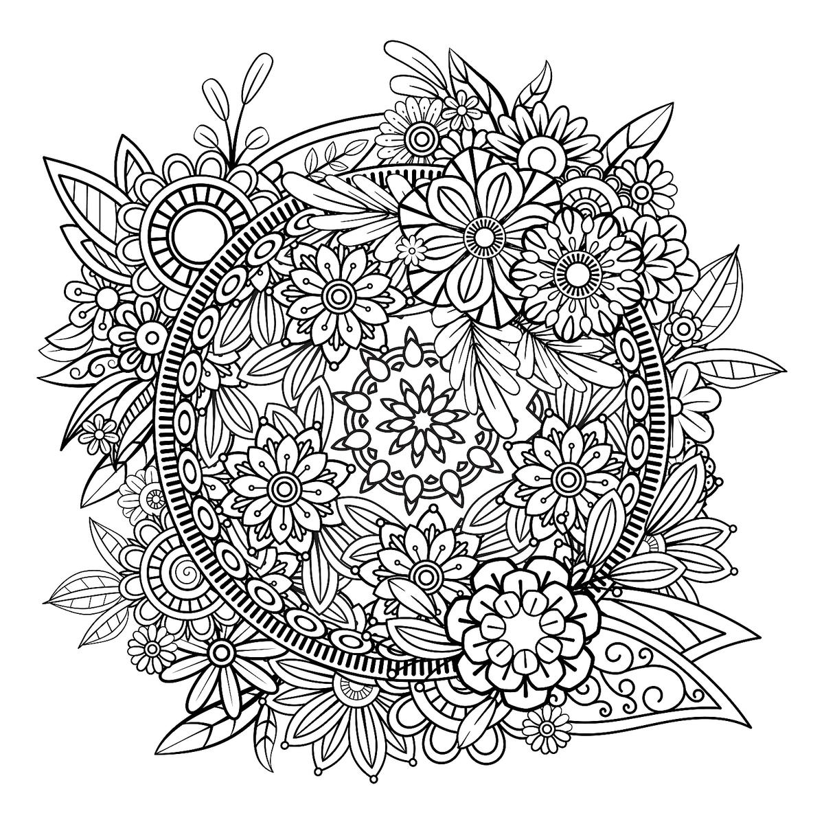 Flower Mandala Coloring Pages Printable