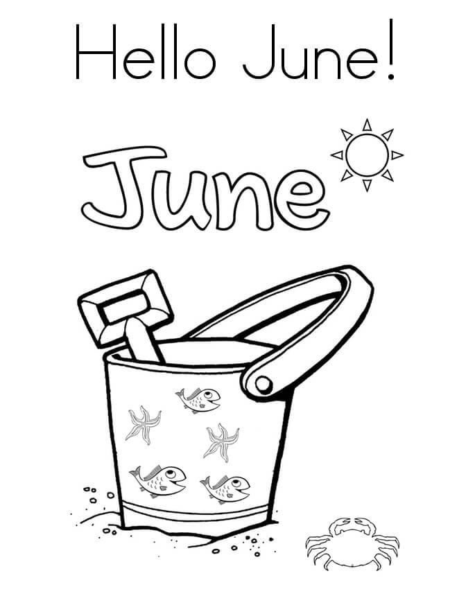Hello June Coloring Page Free