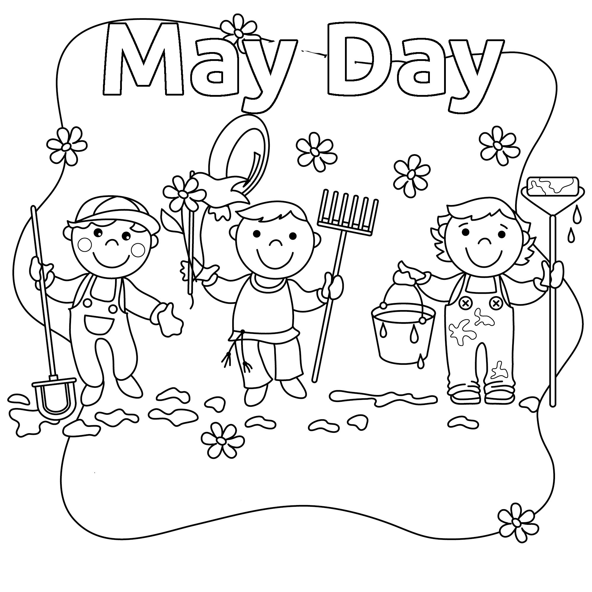 may coloring pages Awesome May Day Workers Day Coloring Pages