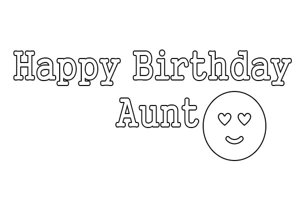Free Happy Birthday Aunt Coloring Pages