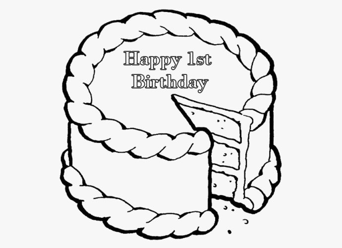 Happy 1st Birthday Coloring Pages Printable
