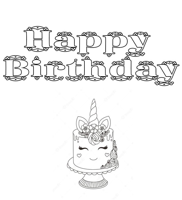 Happy 1st Birthday Coloring Pages for Kids