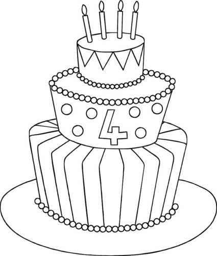 Happy 4th Birthday Coloring Pages