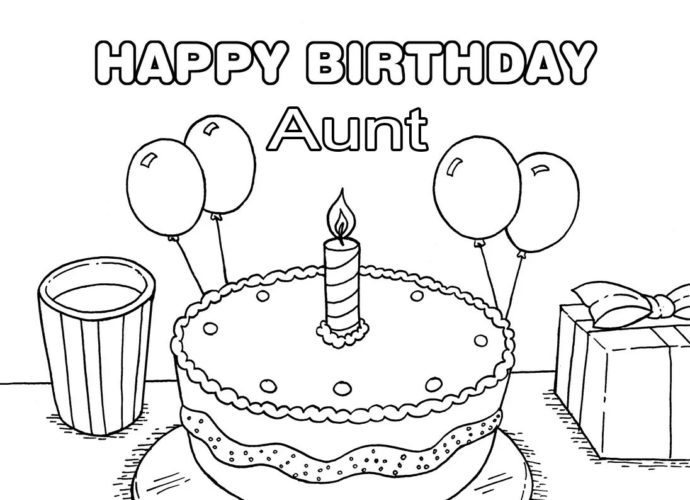 Happy Birthday Aunt Coloring Pages
