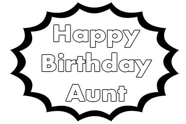 Happy Birthday Aunt Coloring Pages Free Download