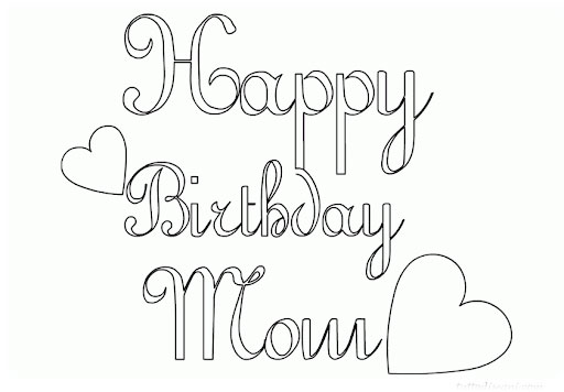 Happy Birthday Mum Coloring Pages