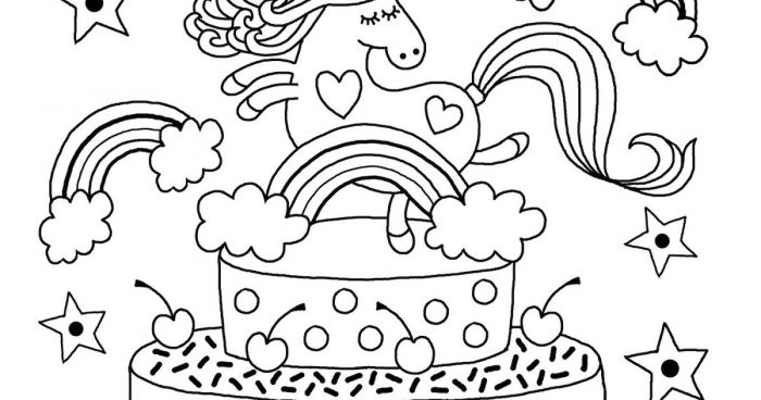 Printable Happy Birthday Cake Coloring Pages Sheets