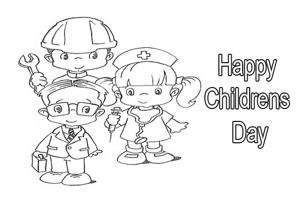 Happy Children's Day Coloring Pages Printable