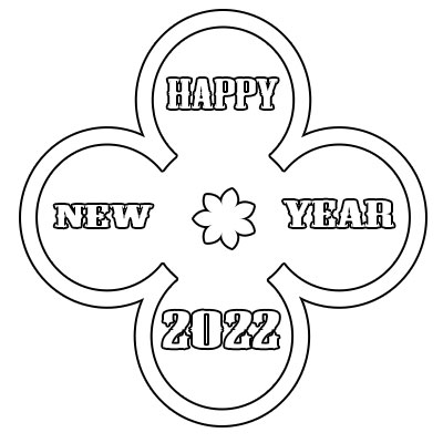 Happy New Year 2022 Coloring Page