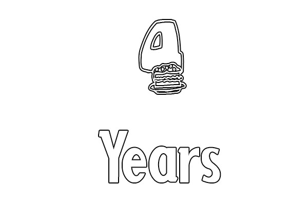 Number 4 Happy 4th Birthday coloring pages