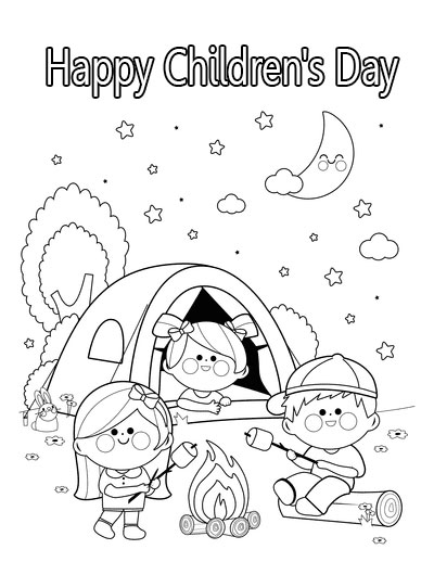 Printable Children's Day Coloring Pages