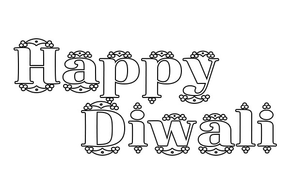 Simple Diwali Coloring Pages