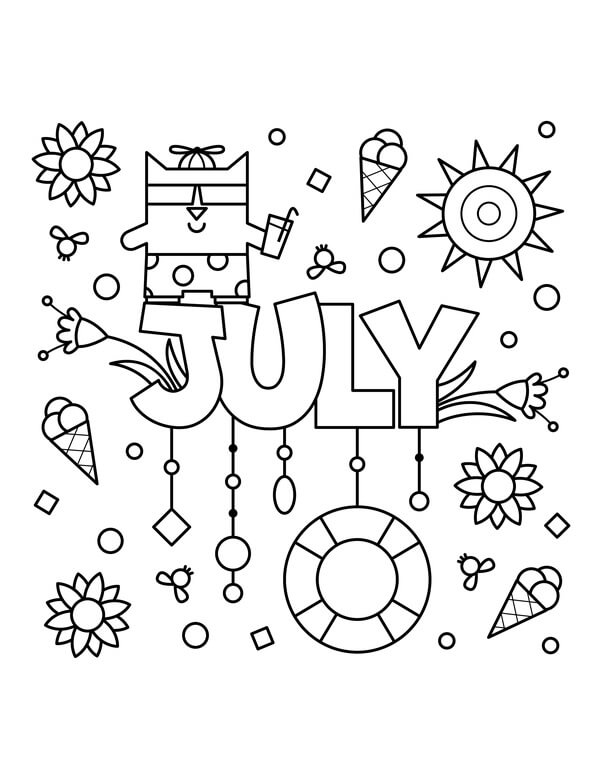 July Coloring Pages for Adults