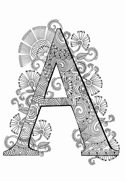 Letter A Coloring Pages for Adults