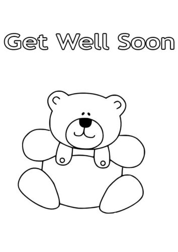 Teddy Bear Get Well Soon Coloring Pages