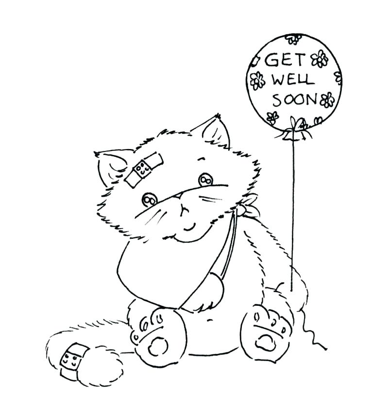 Teddy Bear Get Well Soon Coloring Pages For Adults