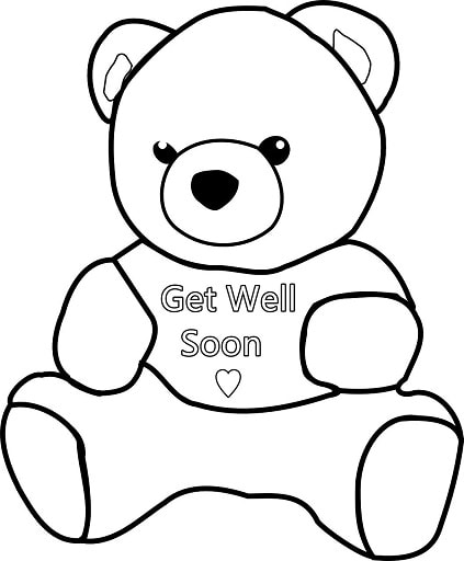 Teddy Bear Get Well Soon Coloring Pages Printable