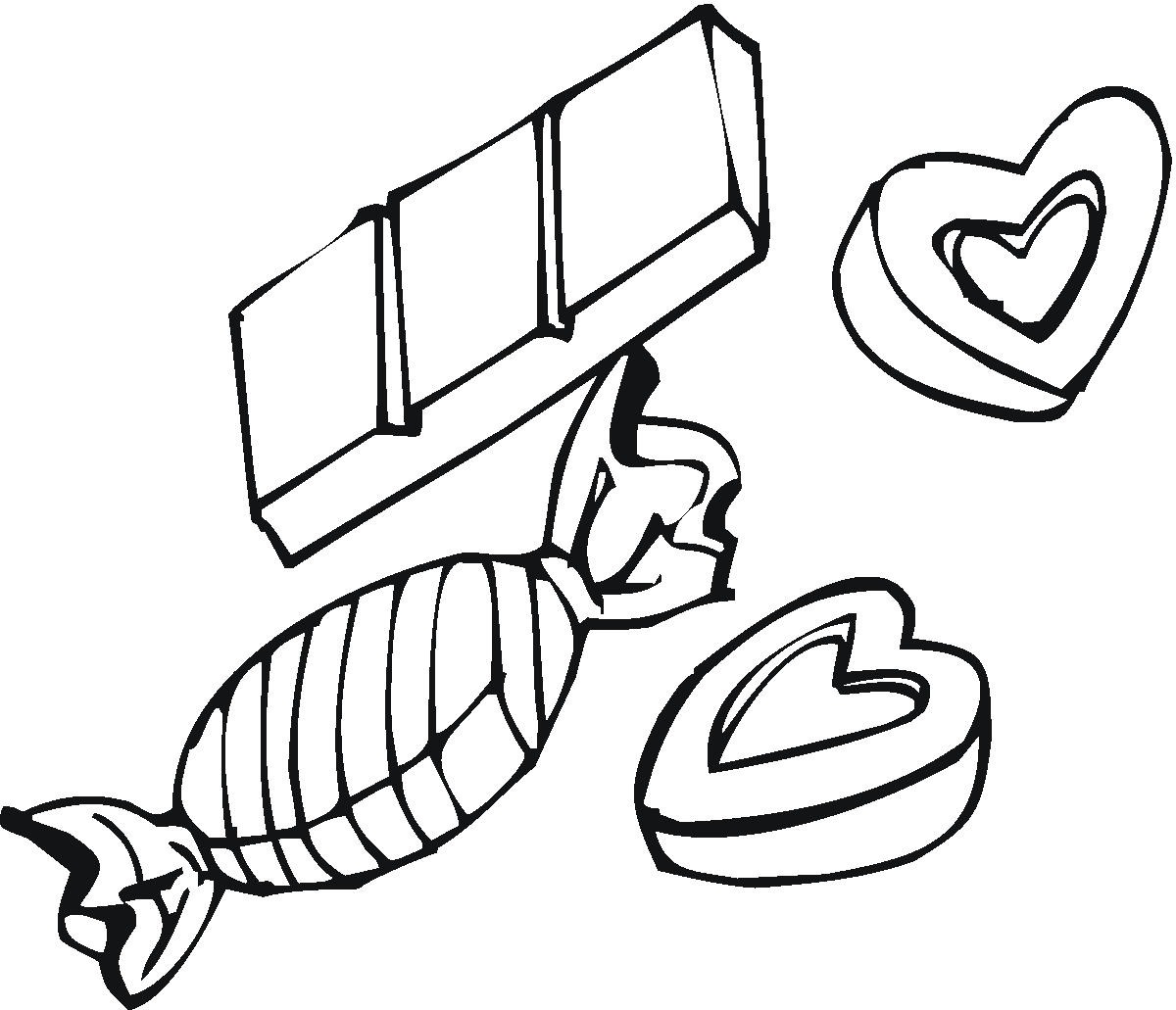 Chocolate Bar Colouring Pages
