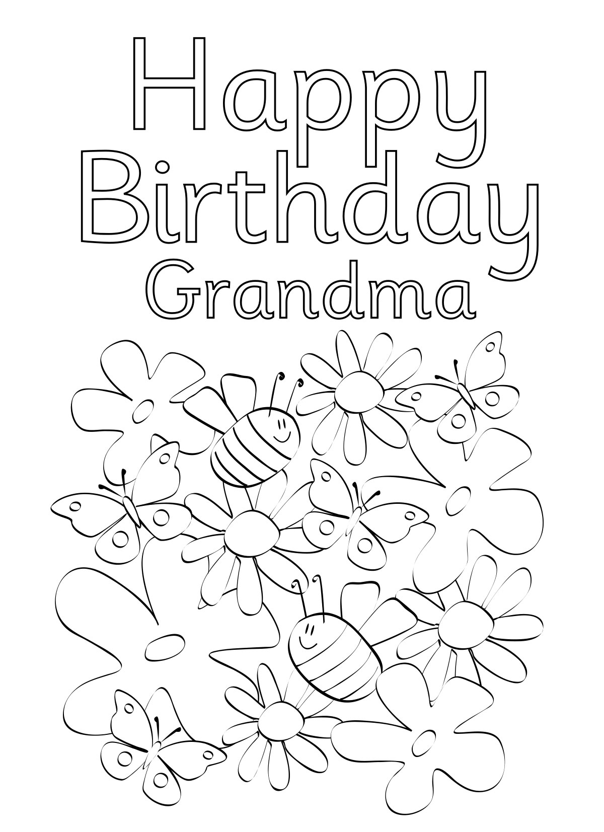 Happy Birthday Coloring Pages for Grandpa Download