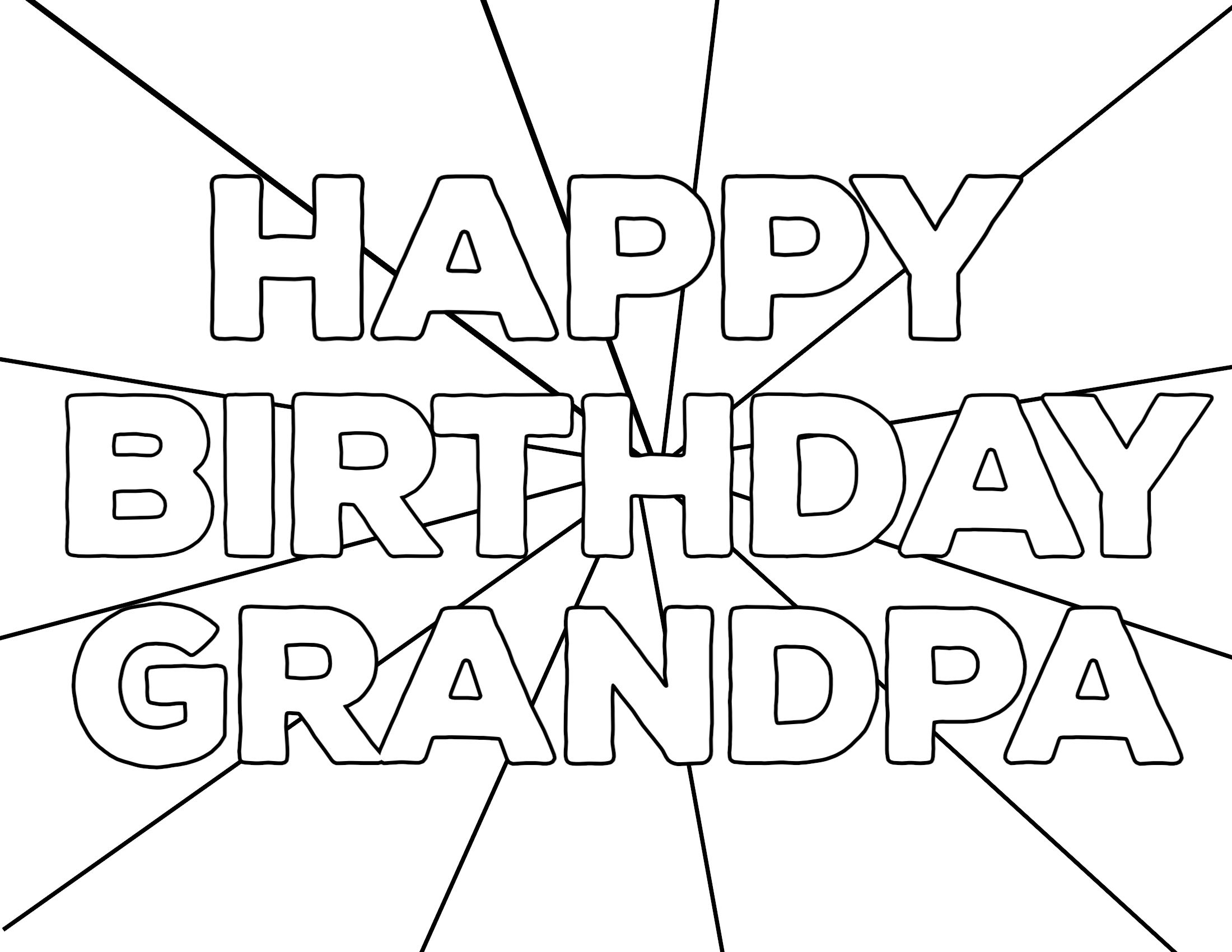 Happy Birthday Coloring Pages for Grandpa Free