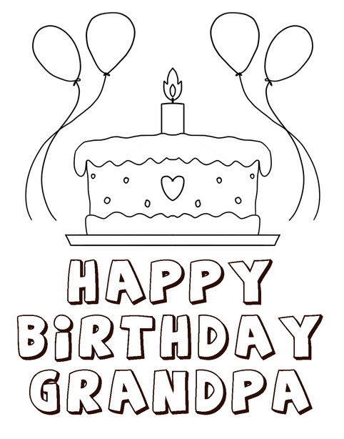 Happy Birthday Coloring Pages for Grandpa Printable