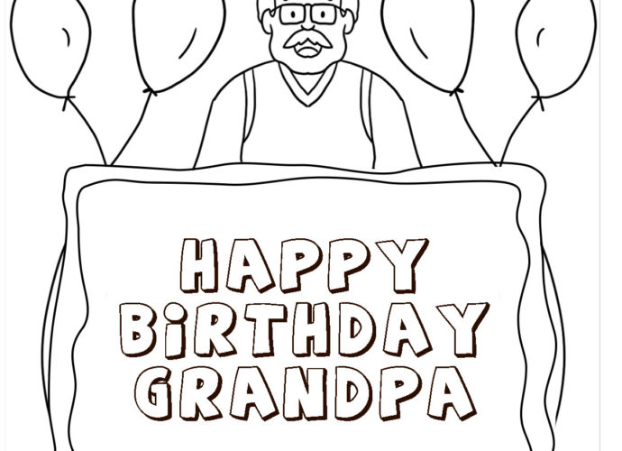Happy Birthday Coloring Pages for Grandpa to print