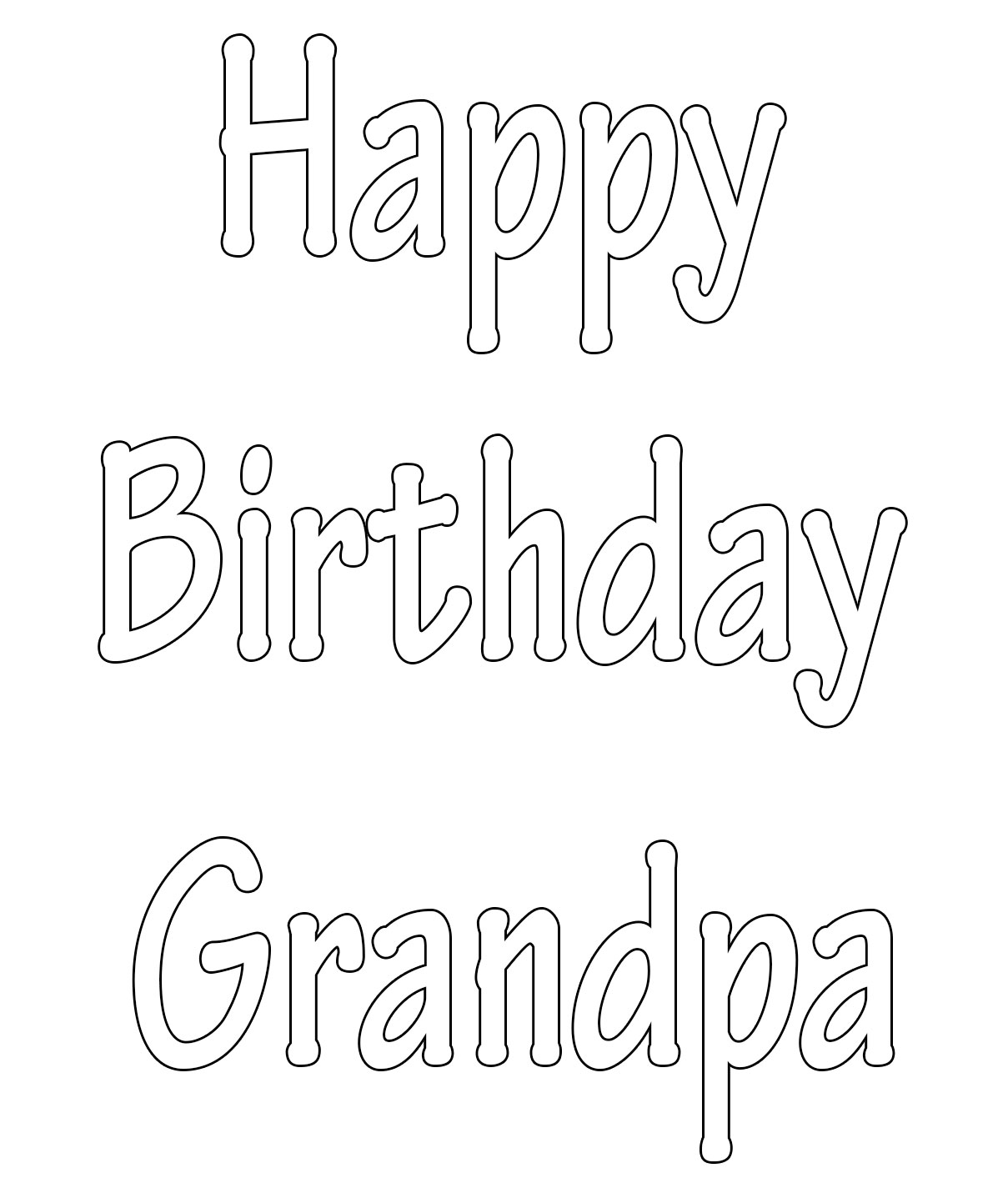 Happy Birthday Coloring Pages for Grandpa
