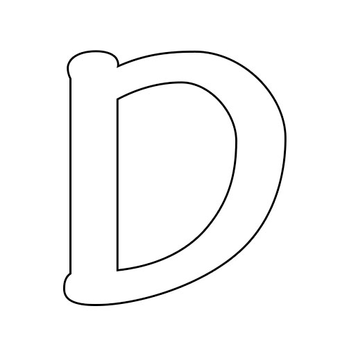 Letter D Coloring Pages for Preschoolers