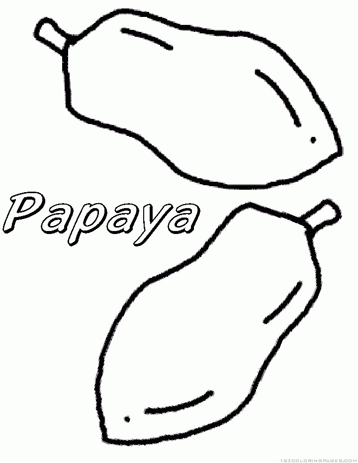 Papaya Coloring Pages for Kids