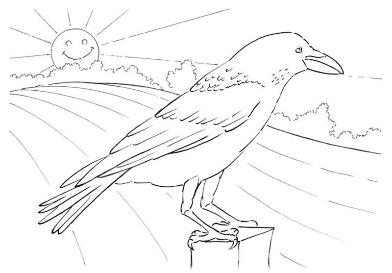 Free Crow Coloring Pages