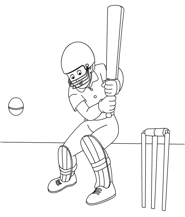 Cricket Bat Coloring Pages Printable free